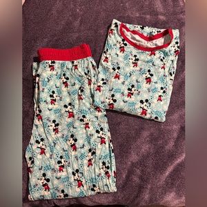Little Sleepies Mickey Winter Wonderland XL pajama top and pants